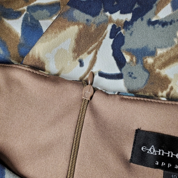 Connected Apparel Women's Tiered Formal Watercolor Midi Dress Size 10 NWOT - Picture 4 of 16